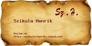 Szikula Henrik névjegykártya